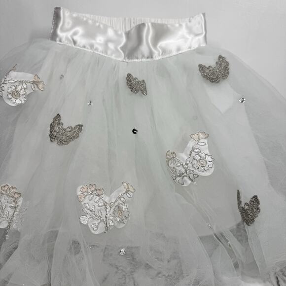 Pottery Barn Kids x Monique Lhuillier Butterfly Tulle Tutu Embroidery Satin 3 + - Picture 6 of 7